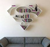The Concept Bookshelf Inspired by Superman’s Logo