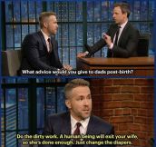 Ryan Reynolds funny and endearing take on child birth