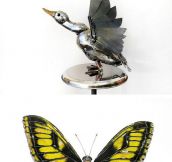 Steampunk Animals Made From Old Car Parts