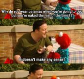 Elmo Teaches Ricky Gervais An Important Lesson