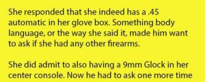 This Is Why A Cop Should Not Ask An Old Woman Why She Carries A Weapon.