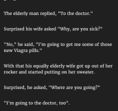 Man Goes To See The Doctor To Improve His Stamina In Bed. But Then His Wife Said This.