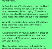 Father Abandoned Her On The First Day Of School, She Was Shocked To See This At Graduation