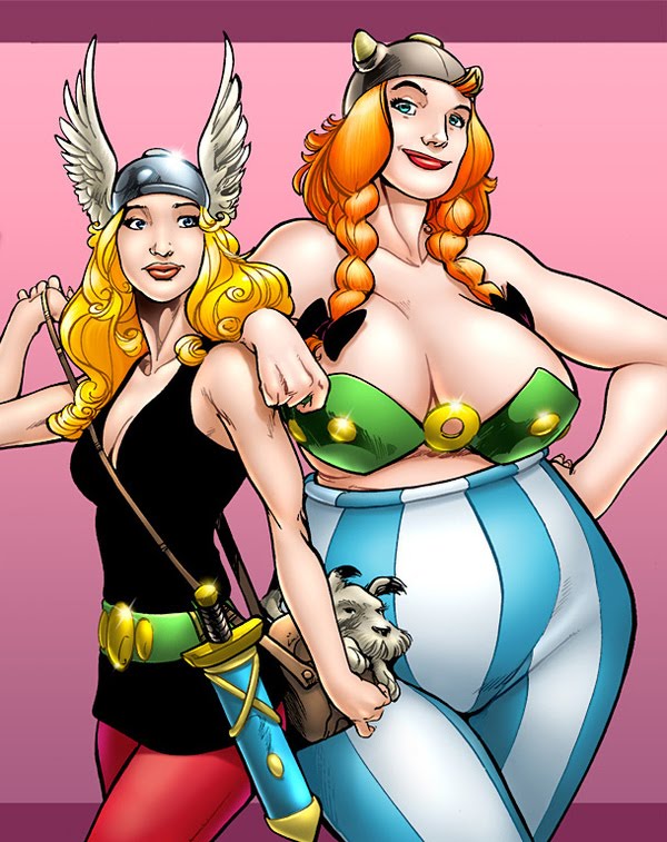 02 Asterix Obelix Cesar If Our Favorite Male Superheros Were Sexy Women