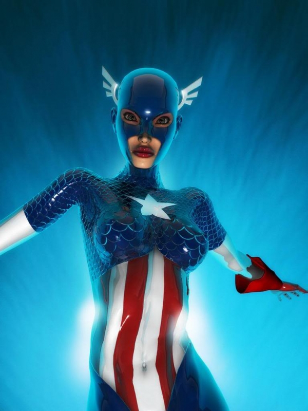 09 Captain America If Our Favorite Male Superheros Were Sexy Women