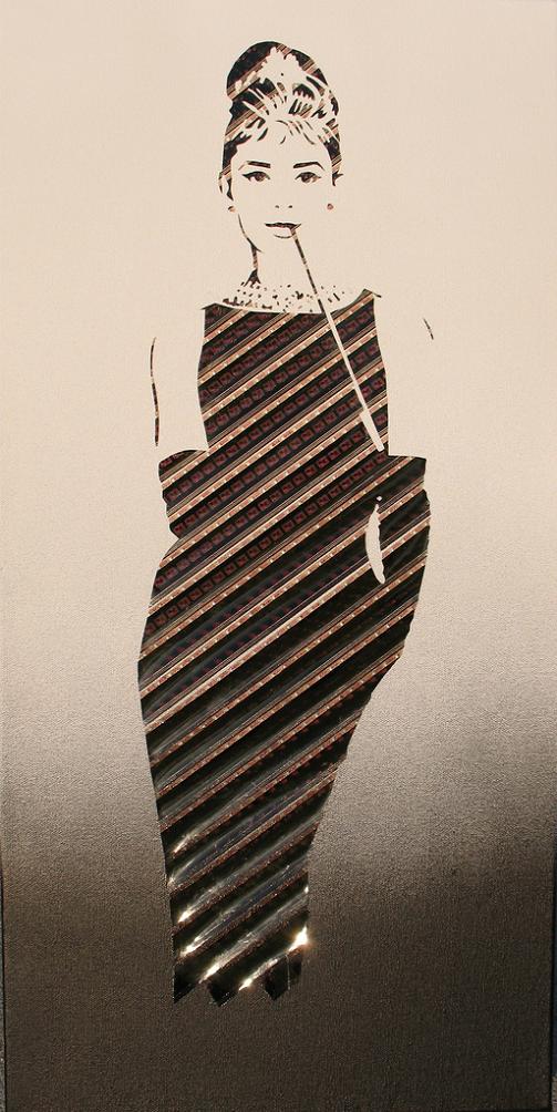 Audrey Hepburn Erika Simmons Creates Amazing Celebrity Portraits with Cassette Tapes (34 Pics)
