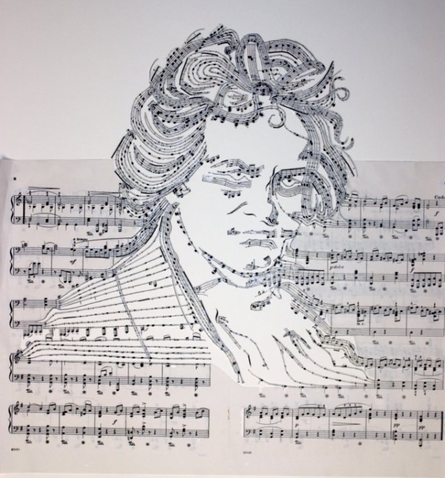 Beethoven 630x676 Erika Simmons Creates Amazing Celebrity Portraits with Cassette Tapes (34 Pics)