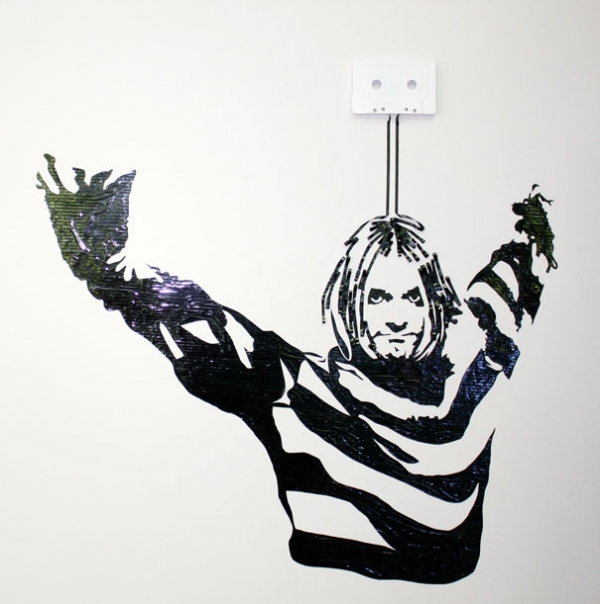Kurt Cobain Erika Simmons Creates Amazing Celebrity Portraits with Cassette Tapes (34 Pics)