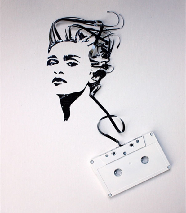 Madonna Erika Simmons Creates Amazing Celebrity Portraits with Cassette Tapes (34 Pics)