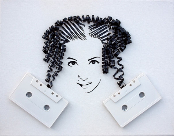 Melora Creager Erika Simmons Creates Amazing Celebrity Portraits with Cassette Tapes (34 Pics)