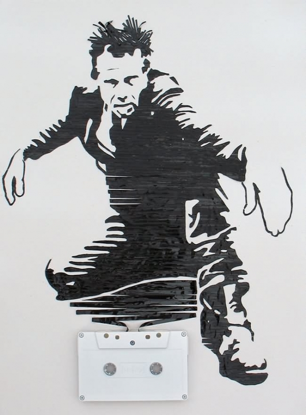 Tom Waits Erika Simmons Creates Amazing Celebrity Portraits with Cassette Tapes (34 Pics)