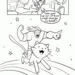 Thor riding the Nyancat across the Bifrost rainbow.