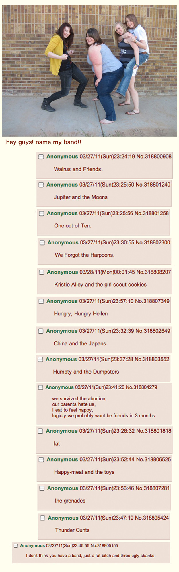 Why you never ask 4chan to name your band
