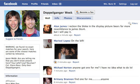 Facebook Celebrity Doppelganger Week