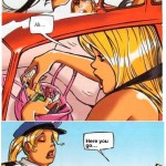 A blonde police officer stops a blonde motorist