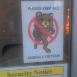 On the door of a Russian food store in NYC