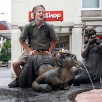 The statue was just asking for it