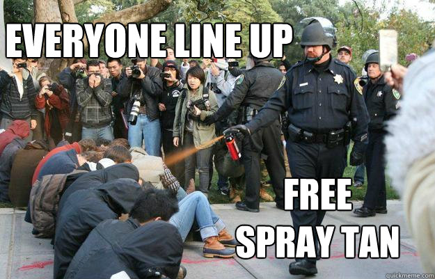 everyone line up free spray tan
