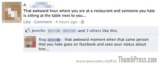 Restaurant awkward