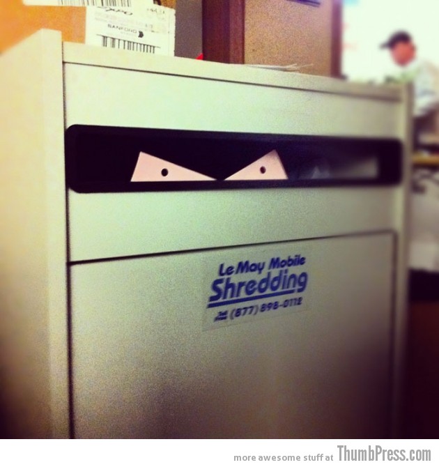 shredding bin is out to get me