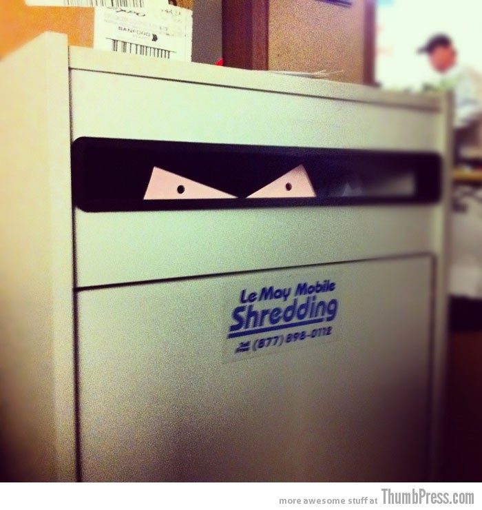 shredding bin is out to get me