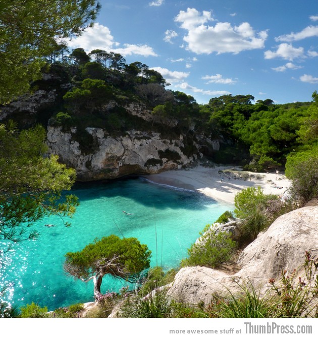 Blue waters of Menorca - Balearic island of Spain