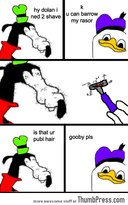 Gooby shaving