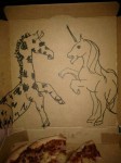 draw a unicorn fighting a giraffe