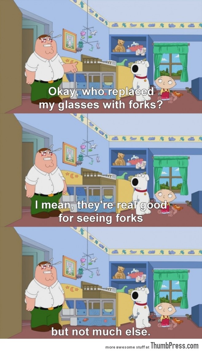Peter Griffin and his new glasses!