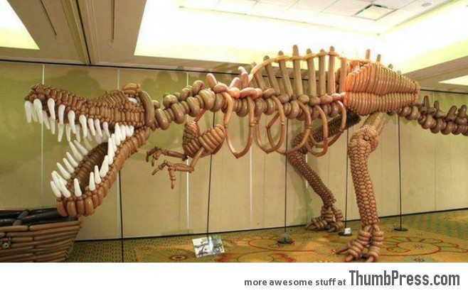 Just a T-rex made out of balloons.