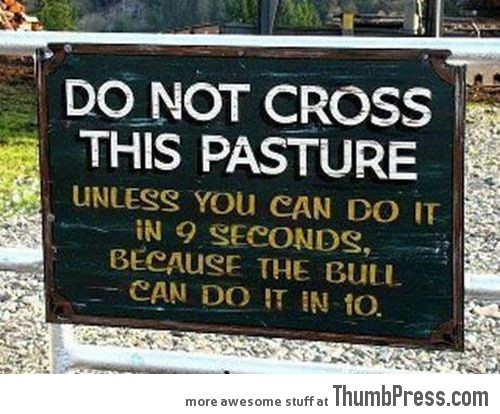 Do not cross this pasture