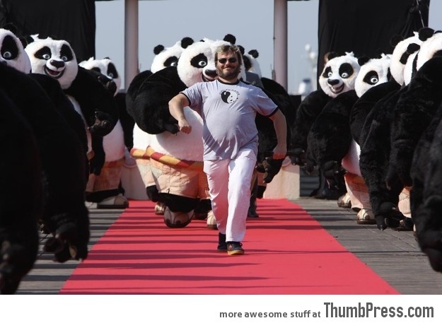 Jack Black leading an army of life-sized Pos