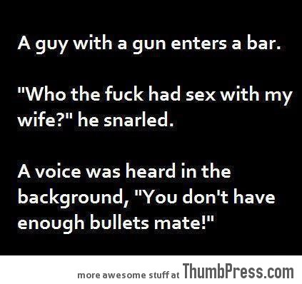 A guy with a gun enters a bar