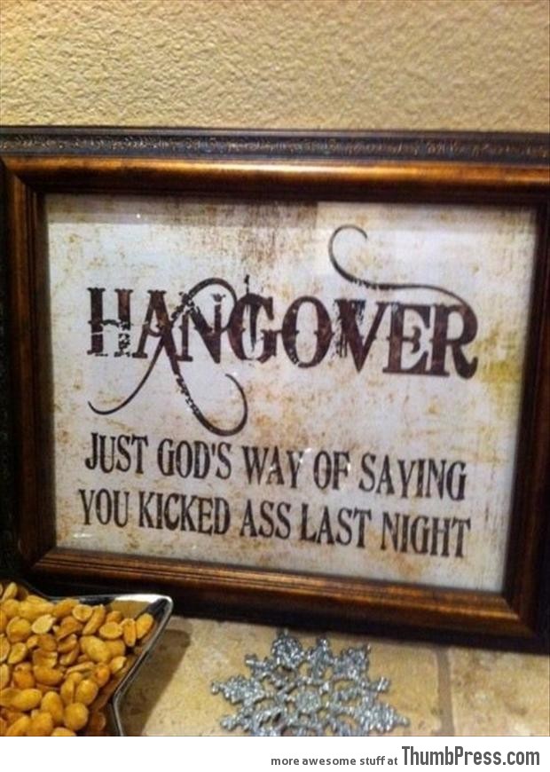 Definition of hangover