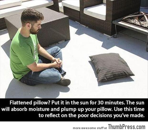 How to fluff up a flattened pillow