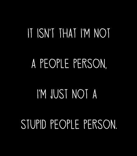 IT ISN'T THAT I'M NOT A PEOPLE PERSON...