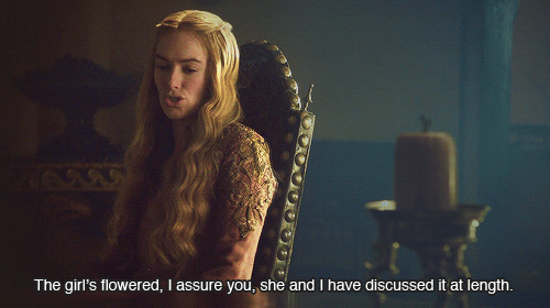 14. When Cersei broke the news to Tyrion that he'll be marrying Sansa.