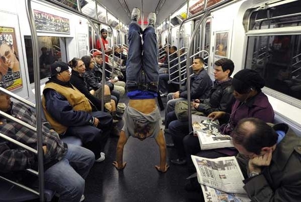 3. Nothing fills you with more rage than getting on a crowded subway car and suddenly hearing, It’s showtime!