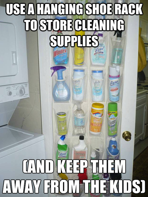 Easy way to store cleaning supplies