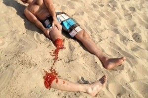 Having fun at the beach.