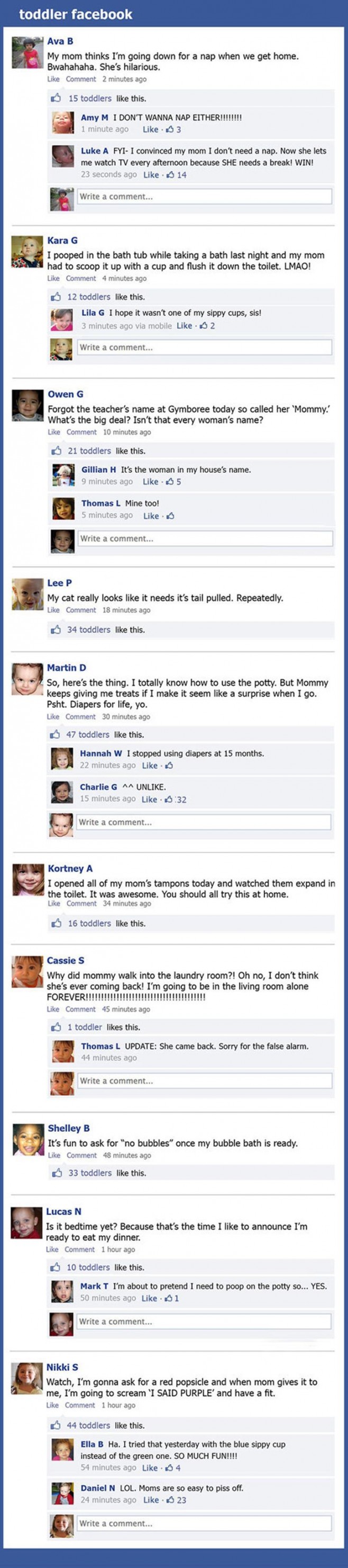 If toddlers could post on Facebook…
