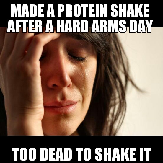 Made a protein shake after a hard arms day...
