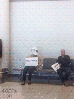 Mr. Vader at the airport