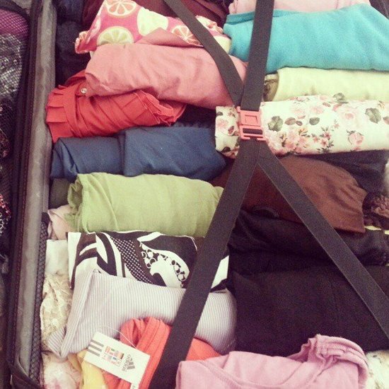 Roll your clothes up when packing, because it'll take up less space.