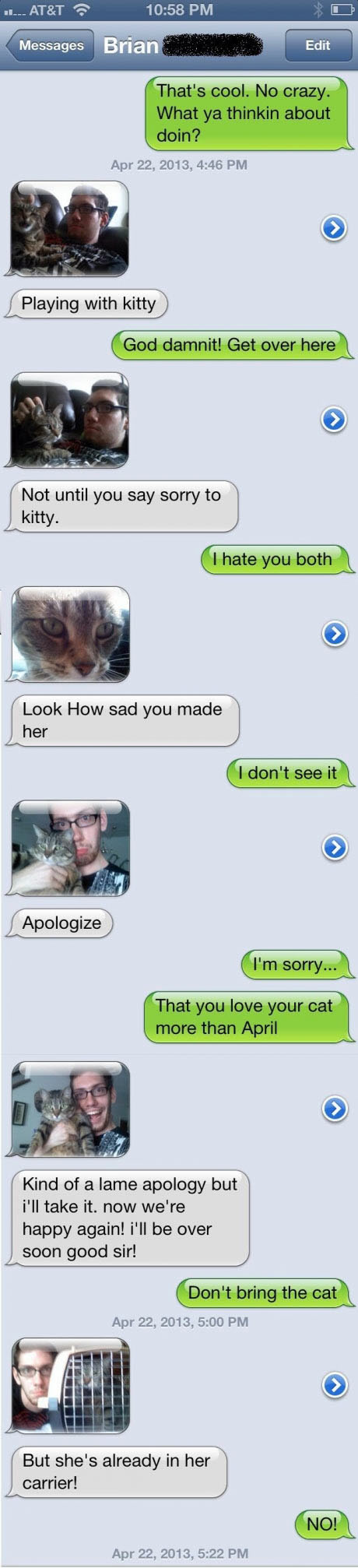 Say sorry to kitty…