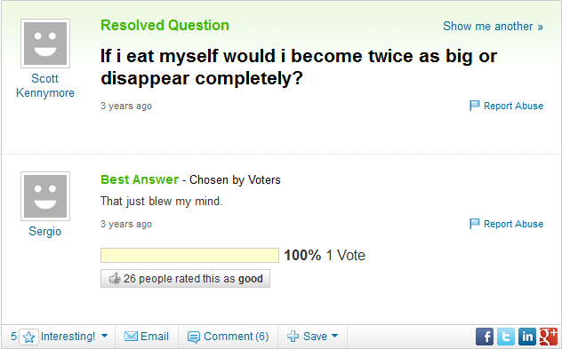 Yahoo answers never fail to amaze me