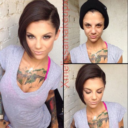 Adult entertainment stars before & after their makeup — Bonnie Rotten