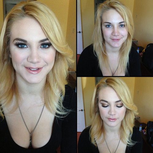 Adult entertainment stars before & after their makeup — Courtney Shea