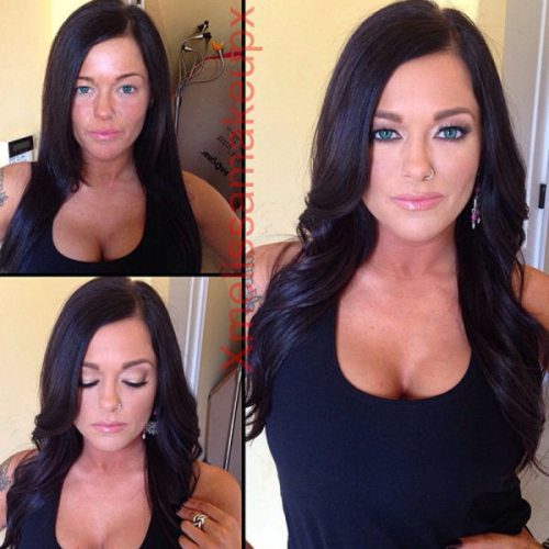 Adult entertainment stars before & after their makeup — Crista Moore