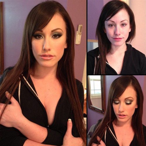 Adult entertainment stars before & after their makeup — Jennifer White